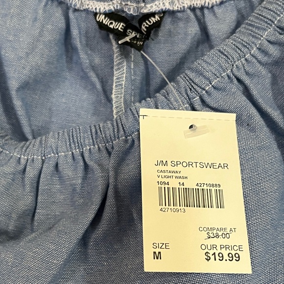 Unique Spectrum•Denim White Crochet Floral Top - Picture 2 of 15